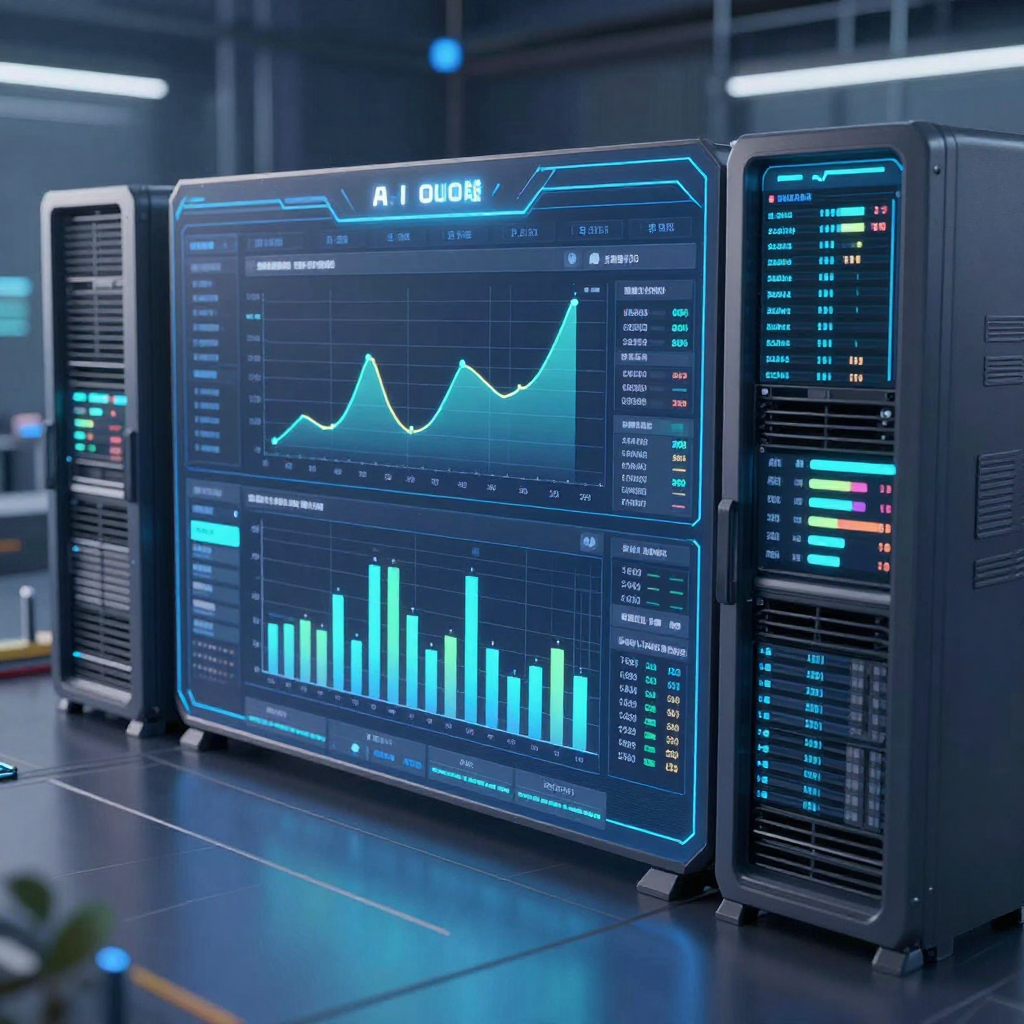 AI algorithms analyzing VPS server data on dashboard