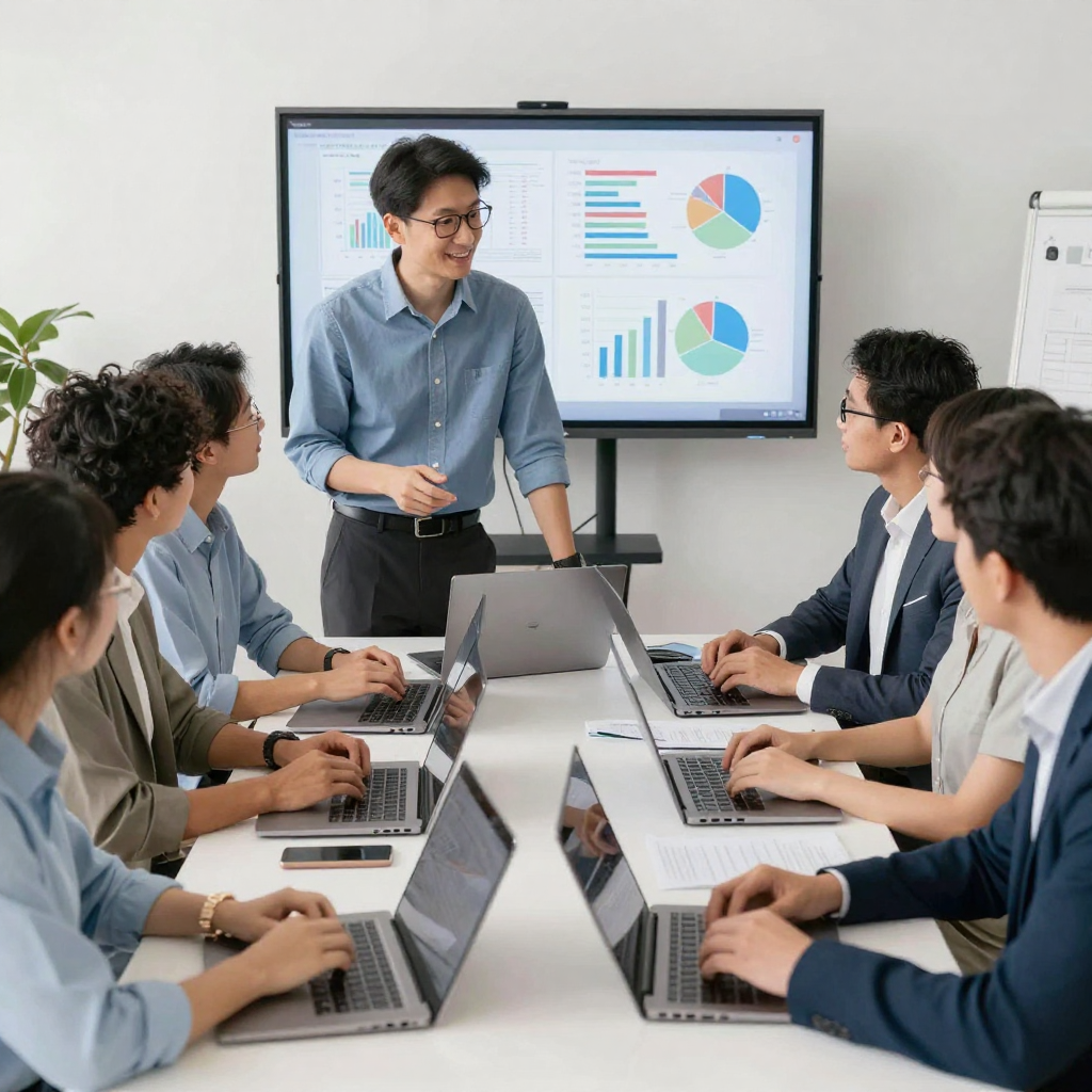 Team using OpenClaw for collaborative work in a meeting