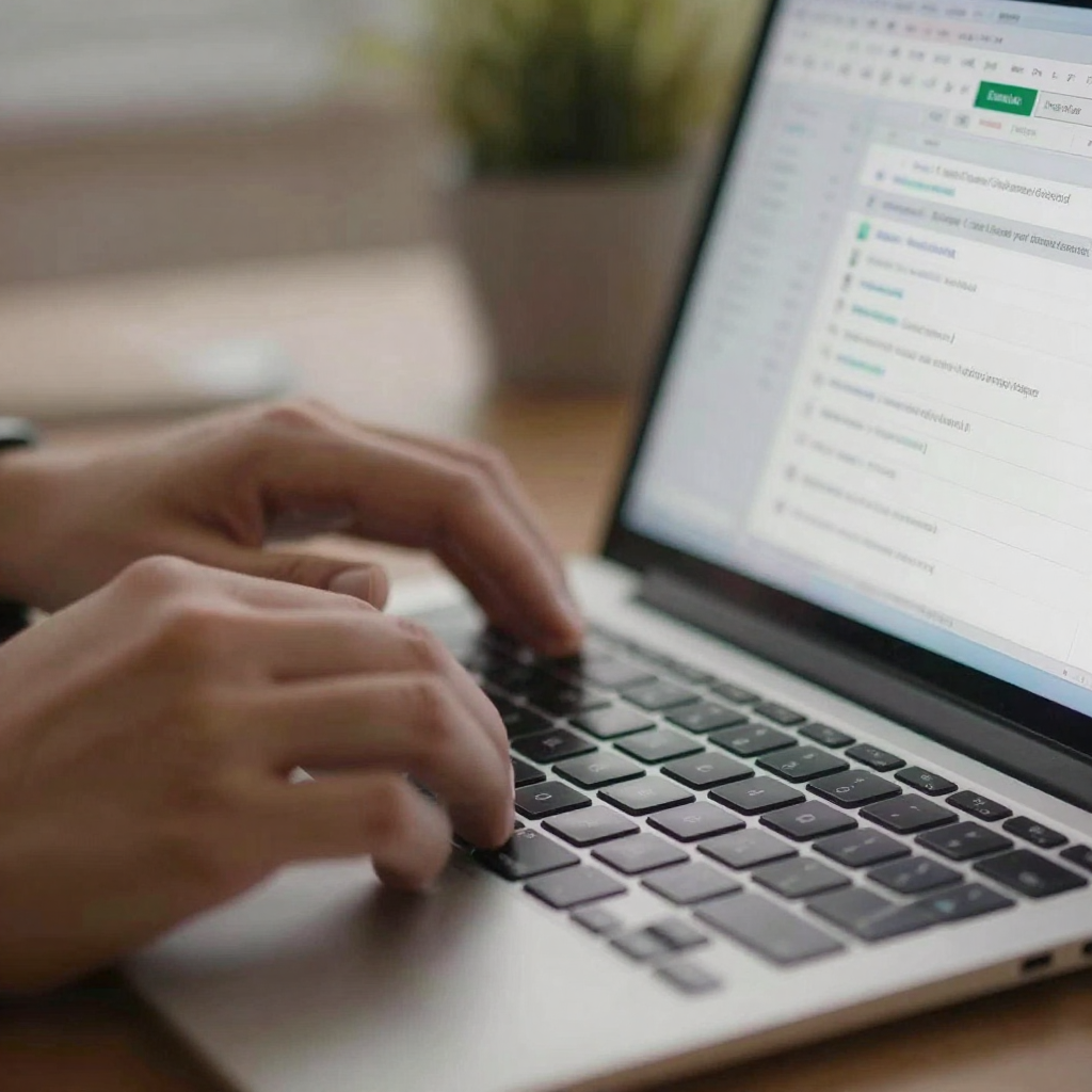 Hands using Excel with Copilot AI suggestions for data entry