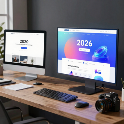 Thiết kế web 2026 vs 2020 – Sự khác biệt về công nghệ, giao diện và trải nghiệm