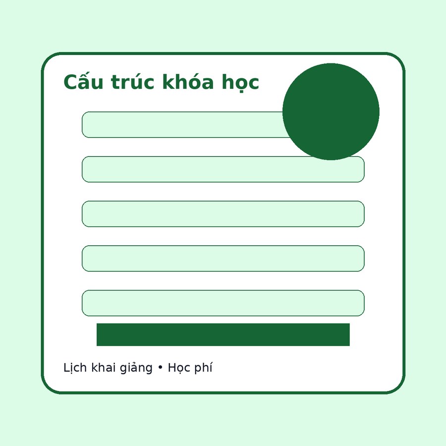 Cấu trúc website giáo dục gồm khóa học lịch khai giảng học phí và giảng viên