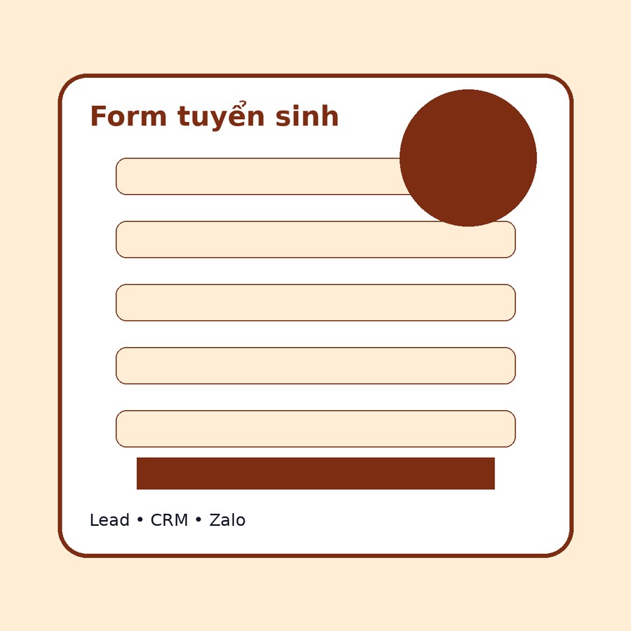 Form tư vấn tuyển sinh kiểm tra đầu vào và chăm sóc học viên trên website