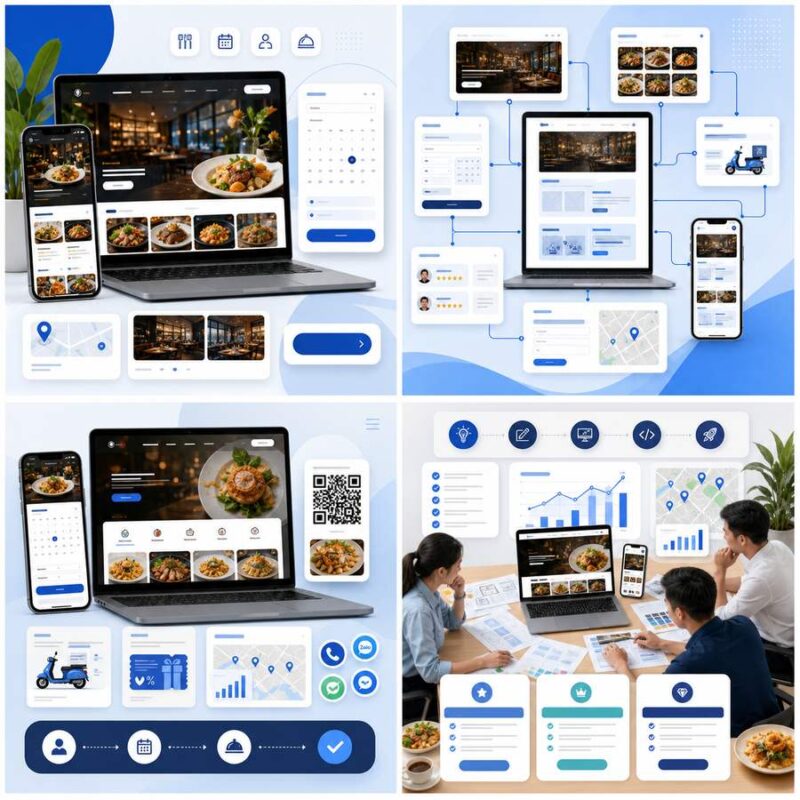 Thiết kế website nhà hàng với menu online và đặt bàn