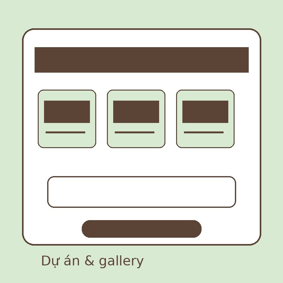 Cấu trúc website nội thất gồm portfolio dự án dịch vụ báo giá và blog SEO